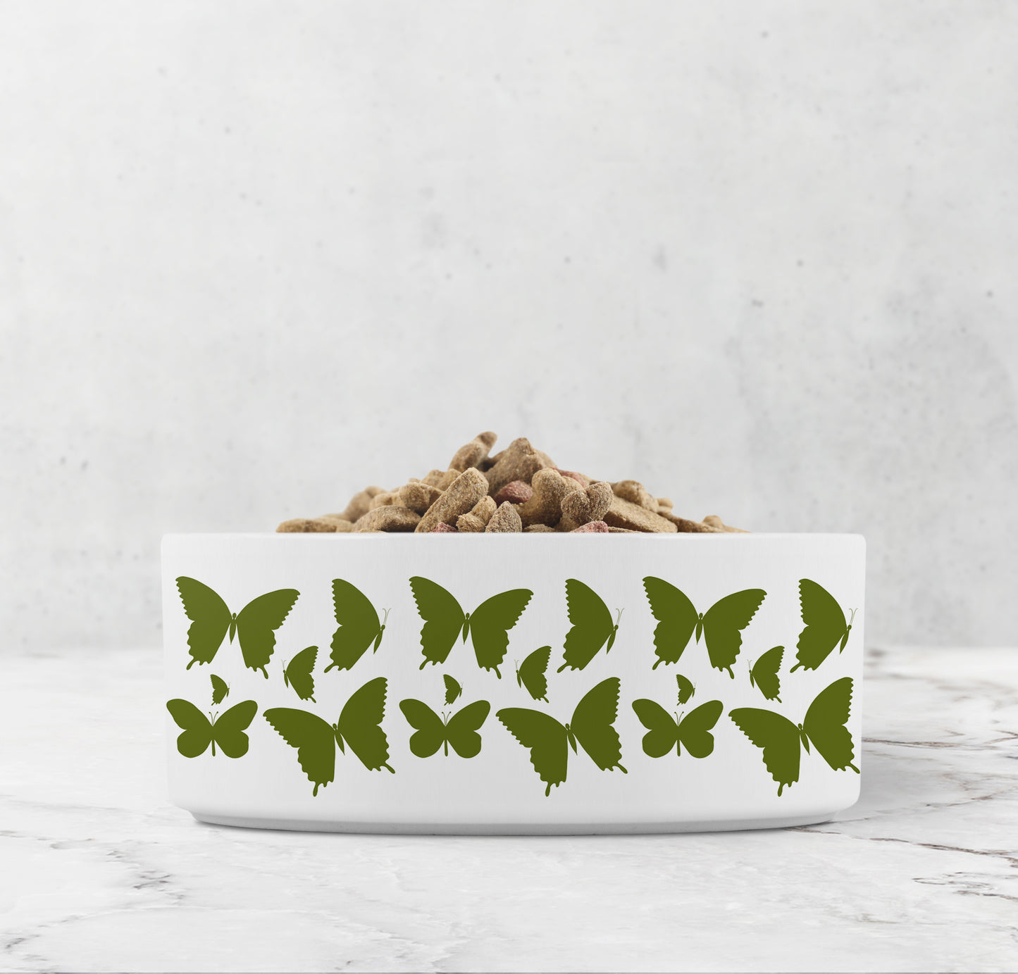 Green butterfly dog bowl
