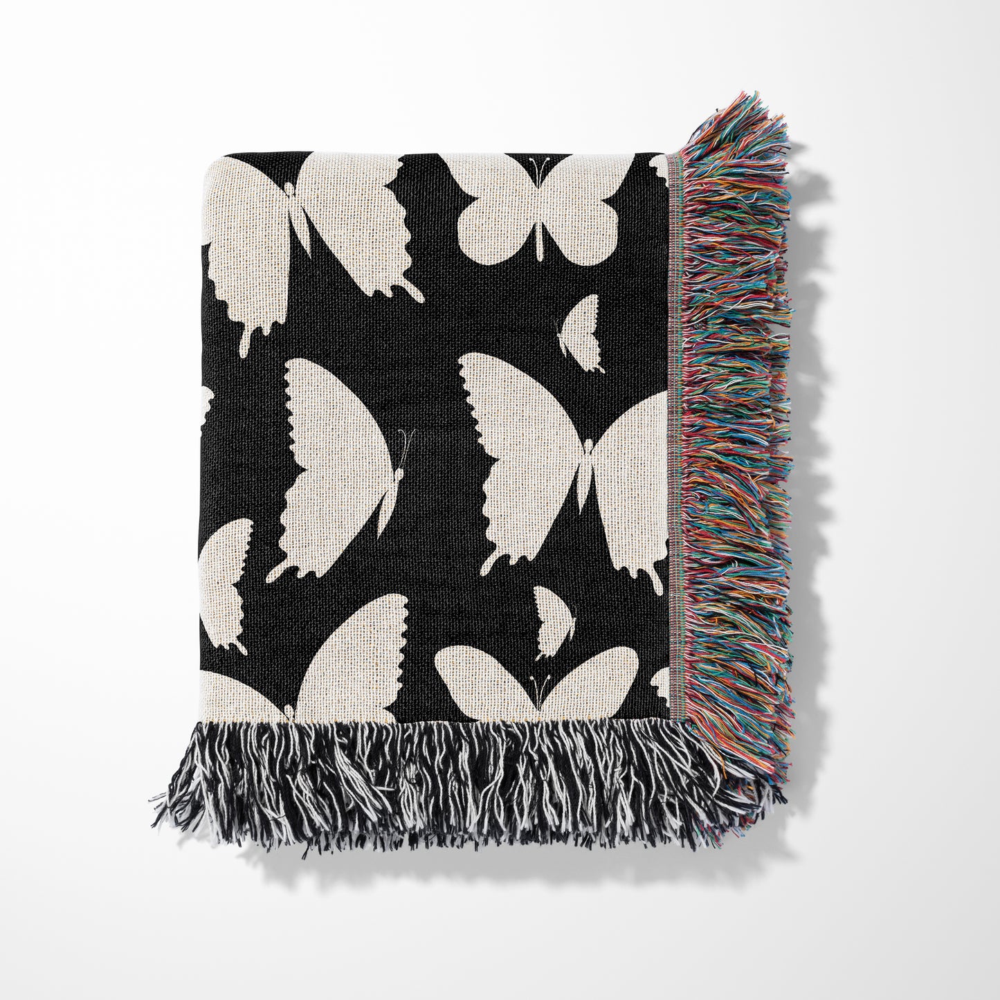 Personalized Gift Woven Throw Blanket, Butterflies, 100% Cotton