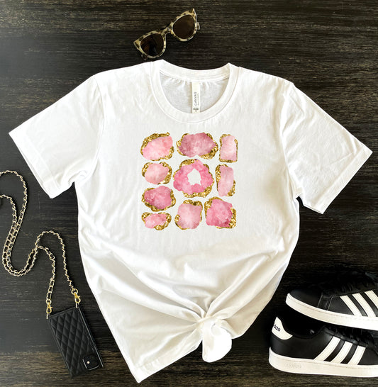 Rose Quartz Crystals Spiritual Tshirt for Women