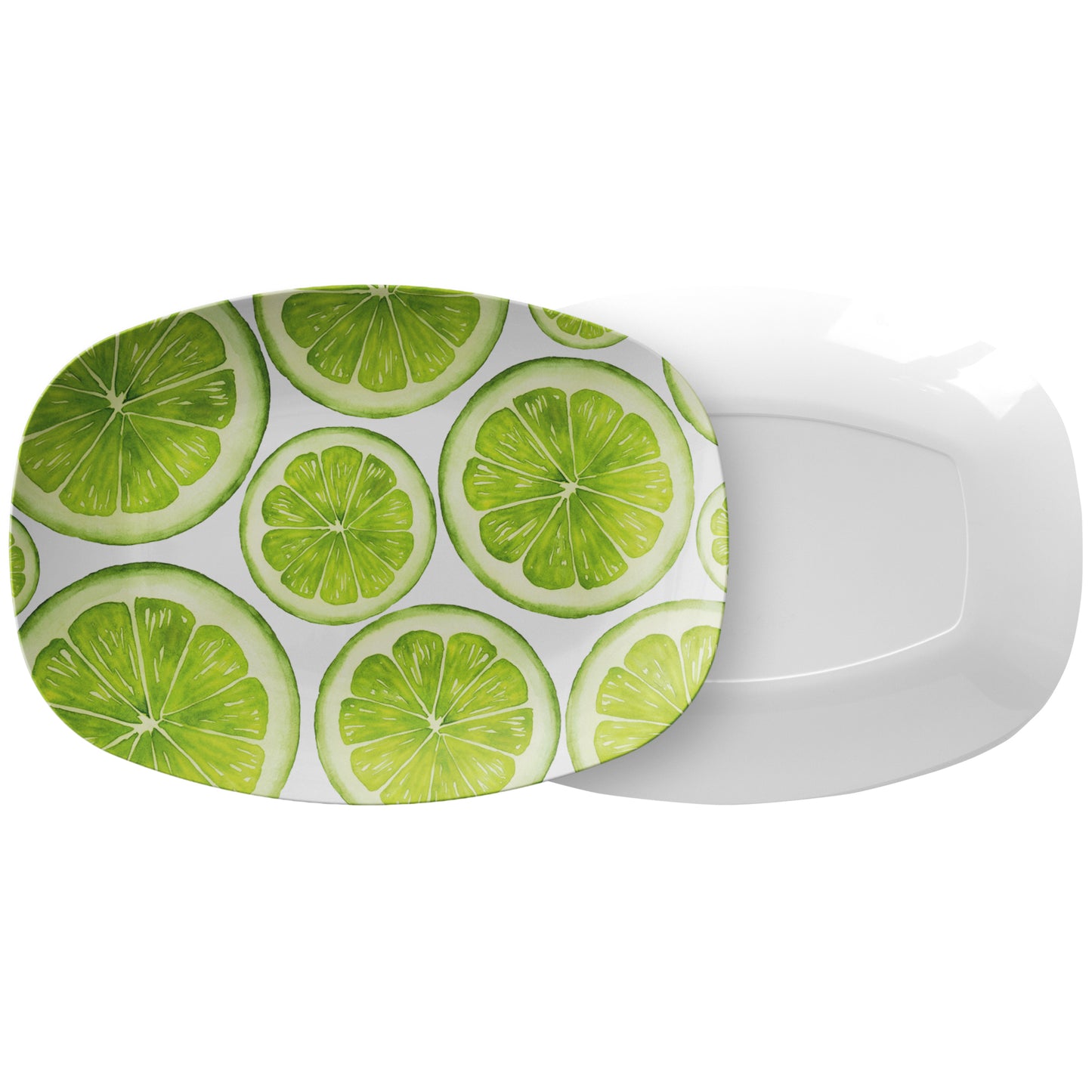 Sliced Limes Print Serving Platter, Luxury Plastic