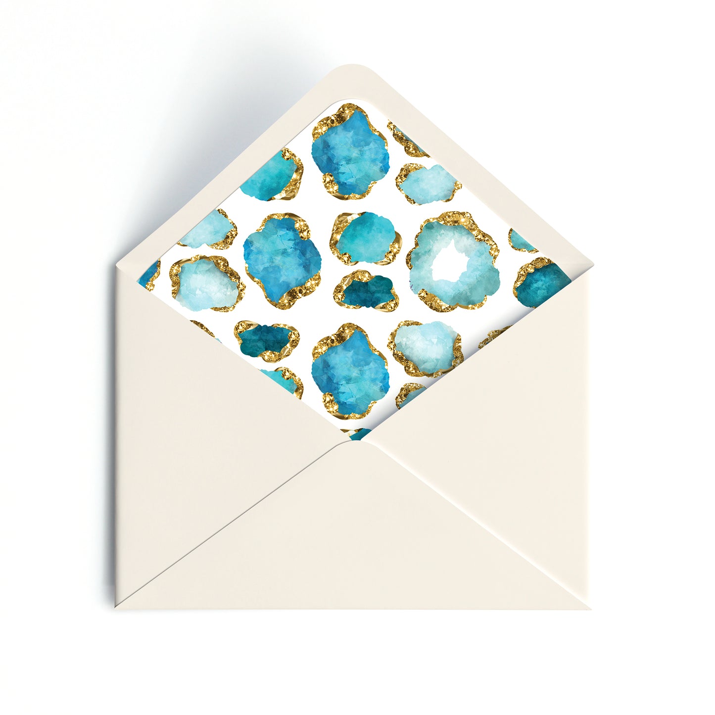 Personalized Stationery Set Hand-Lined Euro Envelope, Champagne Mist