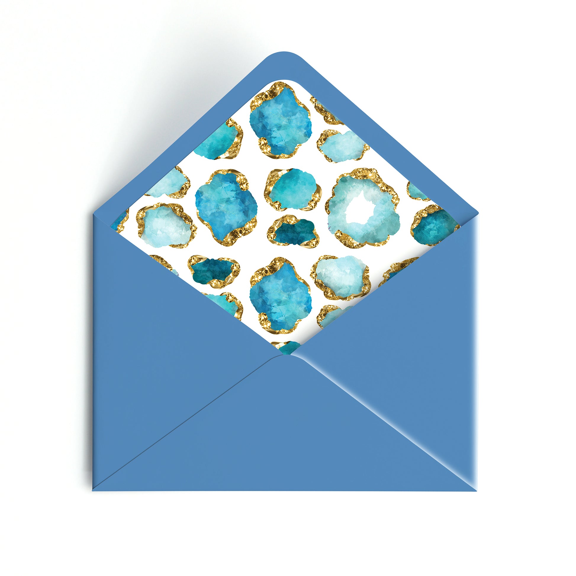 Personalized Stationery Set Hand-Lined Euro Envelope, French Blue