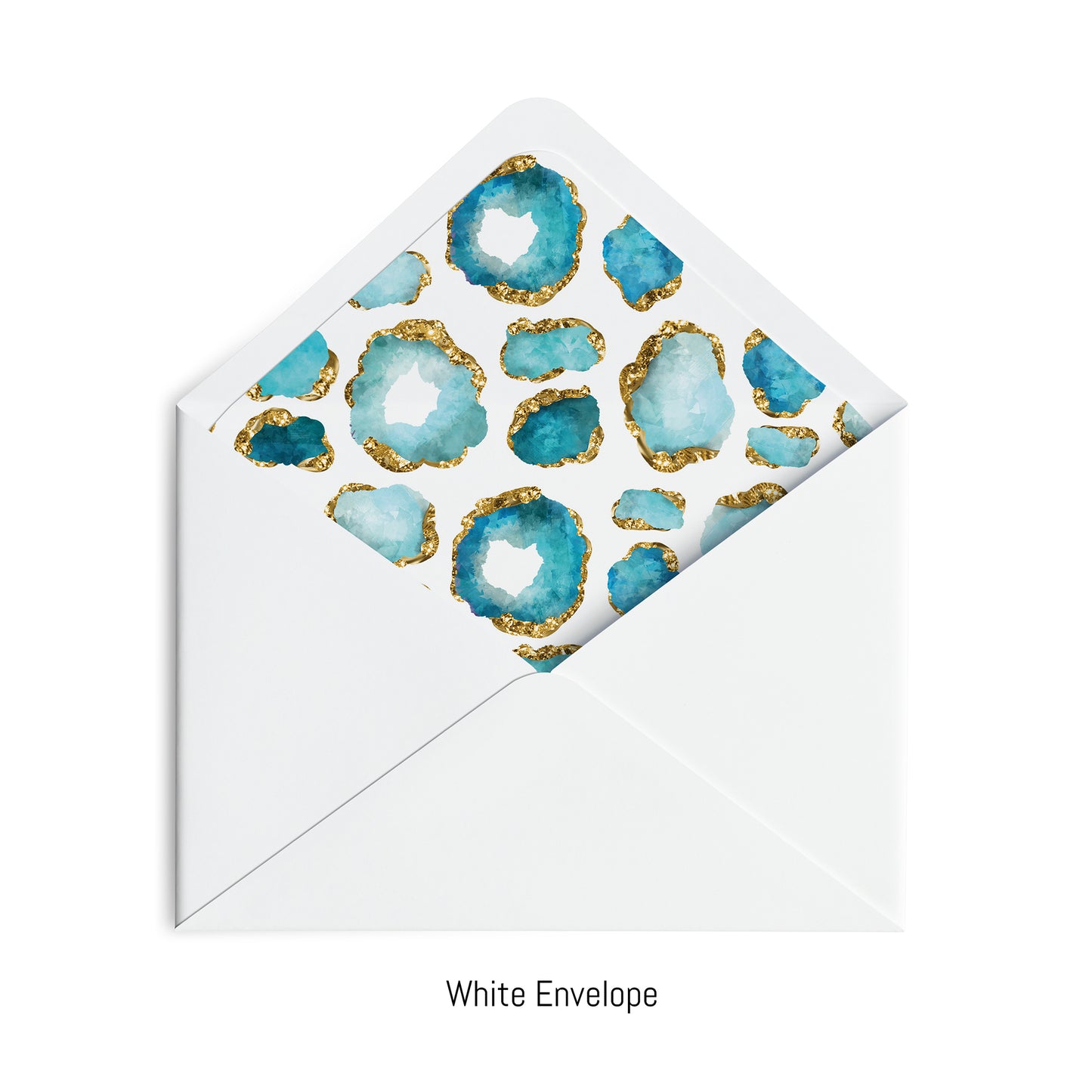 Personalized Gemstone Notecards – Custom Stationery Set, Blue Zircon Geode