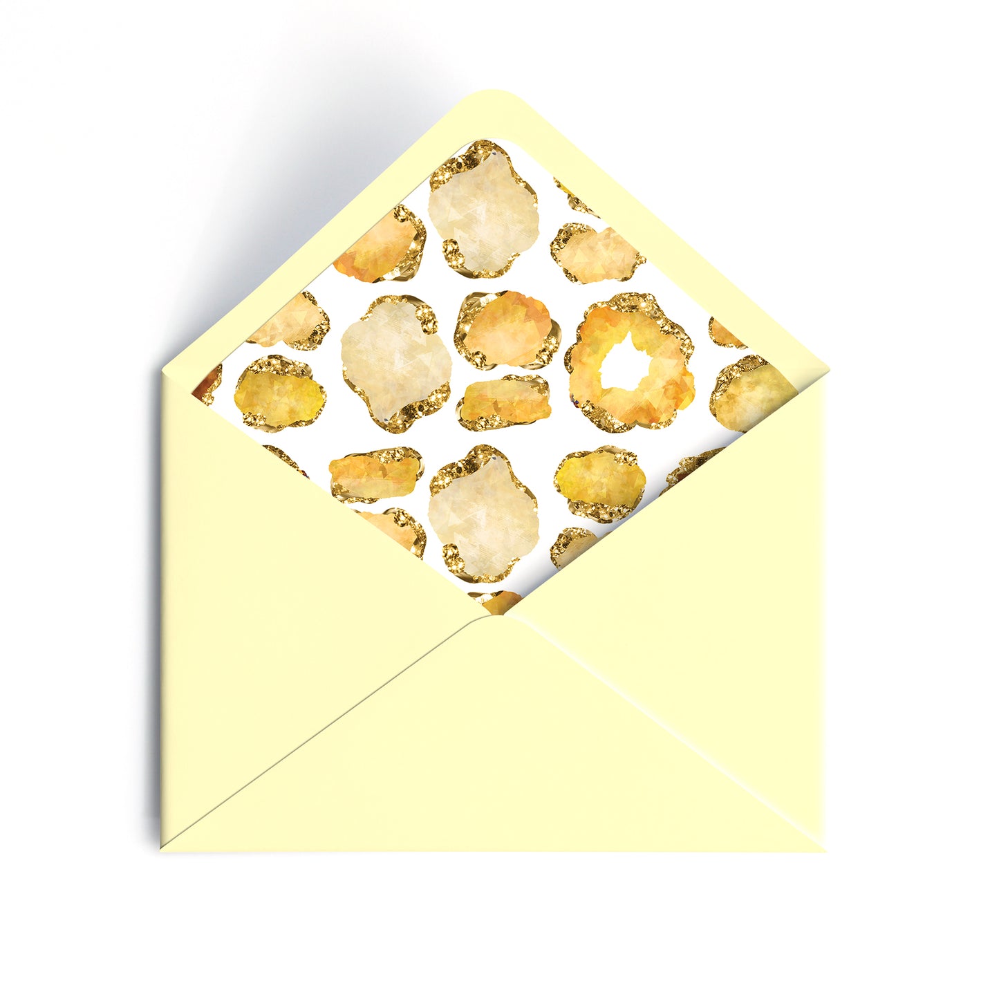 Personalized Gemstone Notecards – Custom Stationery Set, Citrine Geode