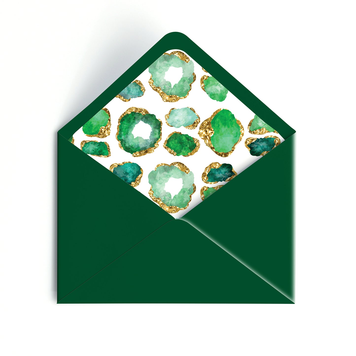 Personalized Gemstone Notecards – Custom Stationery Set, Emerald Geode