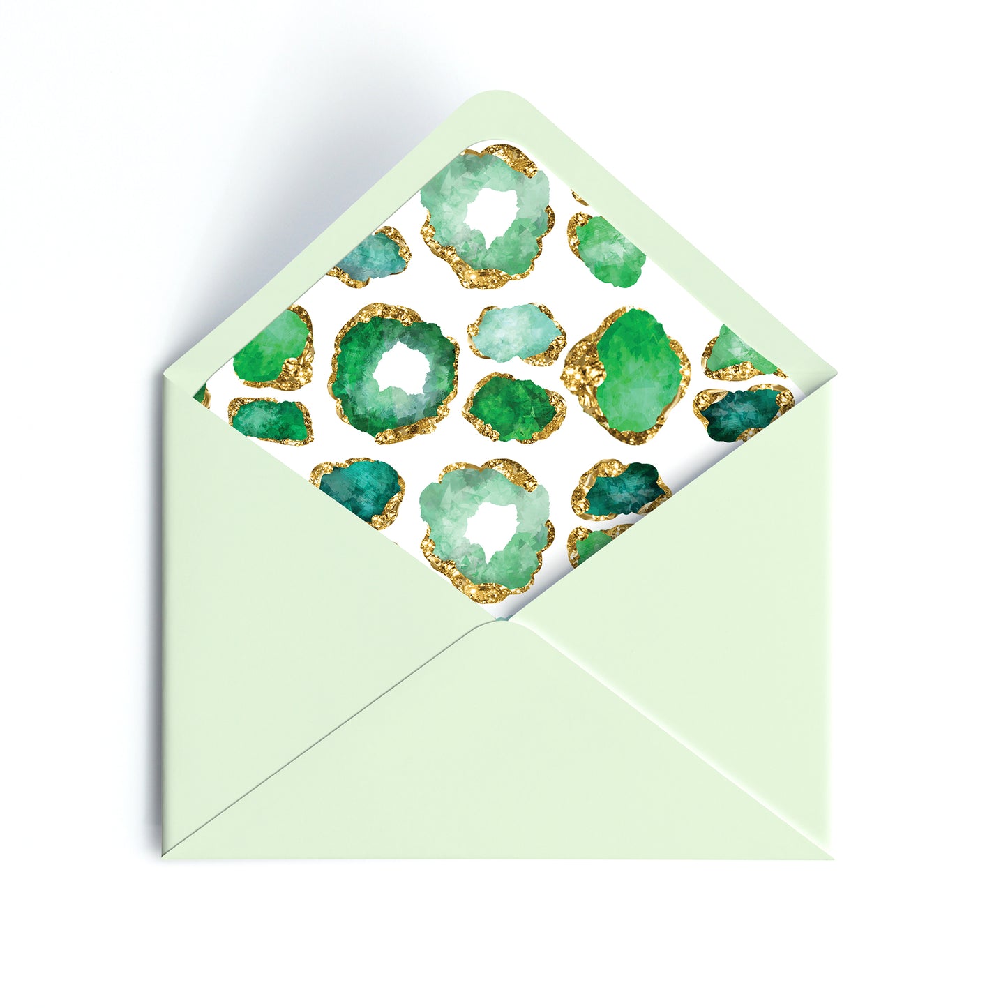 Personalized Gemstone Notecards – Custom Stationery Set, Emerald Geode