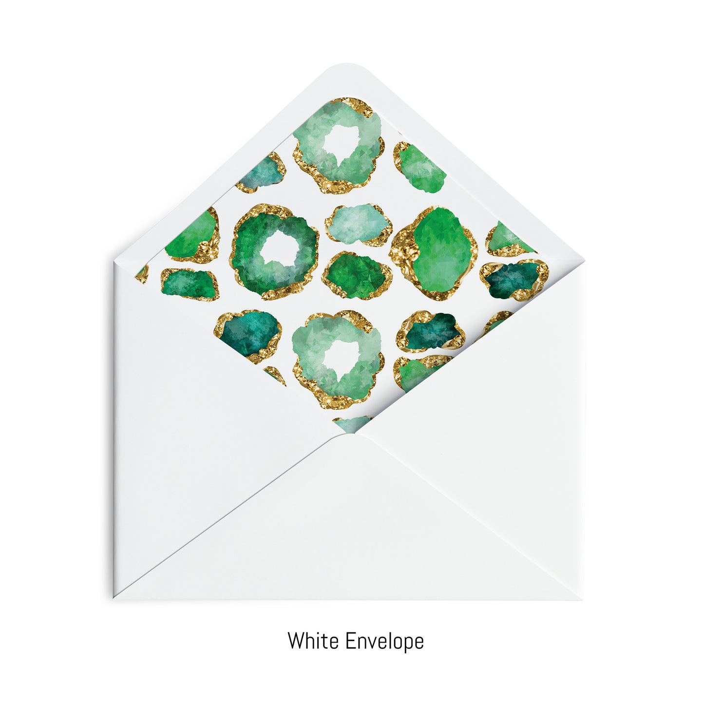 Personalized Gemstone Notecards – Custom Stationery Set, Emerald Geode