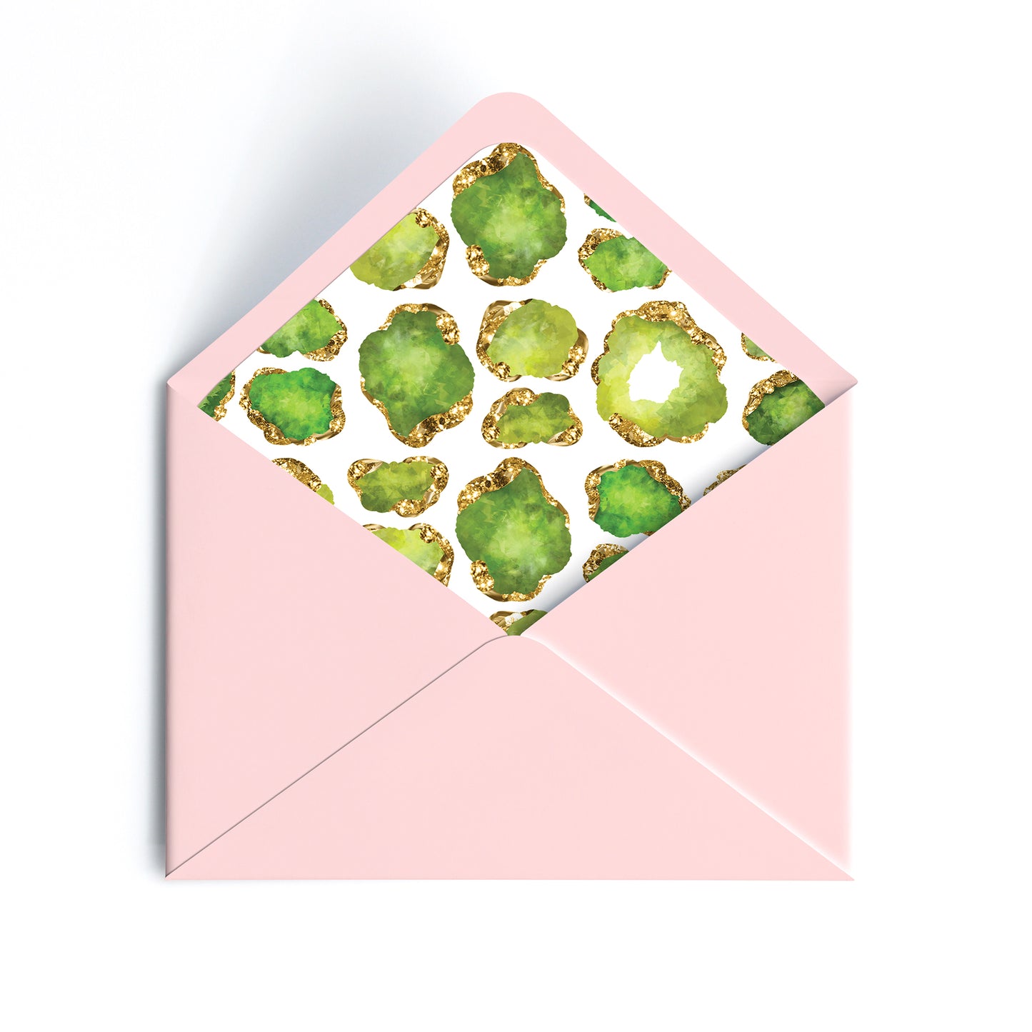 Personalized Gemstone Notecards – Custom Stationery Set, Peridot Geode
