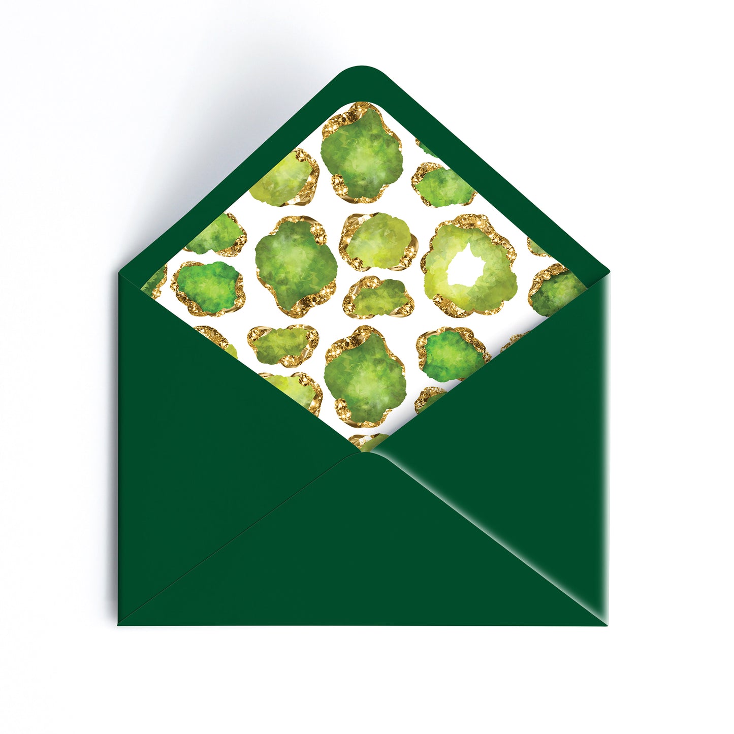 Personalized Gemstone Notecards – Custom Stationery Set, Peridot Geode
