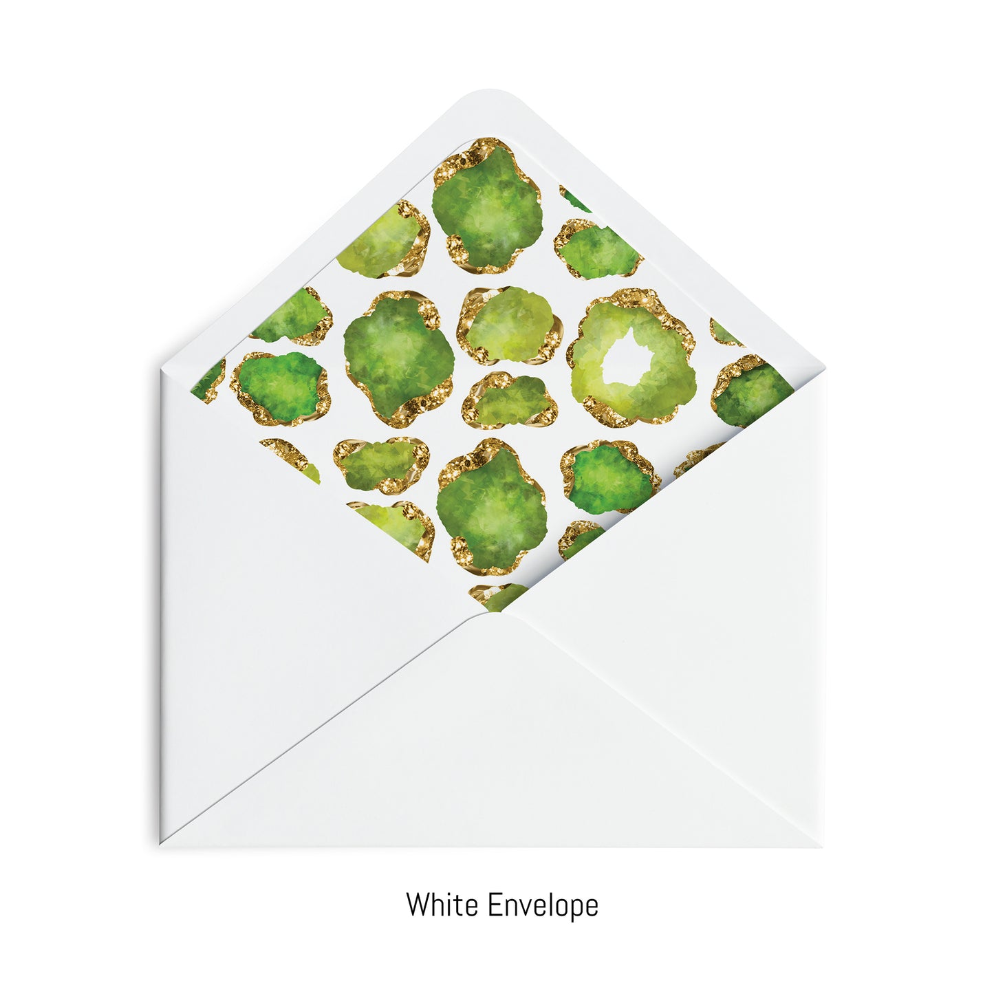 Personalized Gemstone Notecards – Custom Stationery Set, Peridot Geode