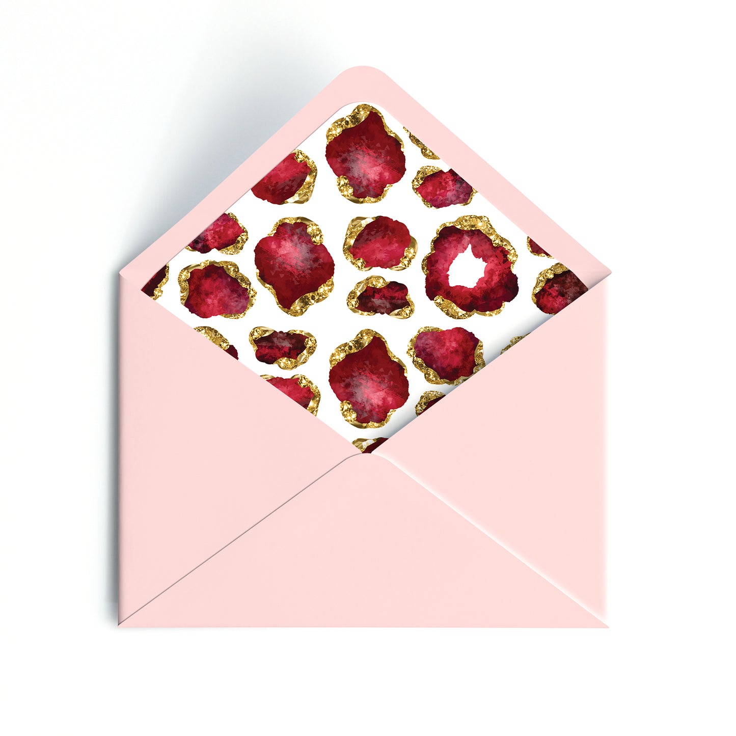 Personalized Gemstone Notecards – Custom Stationery Set, Ruby Geode