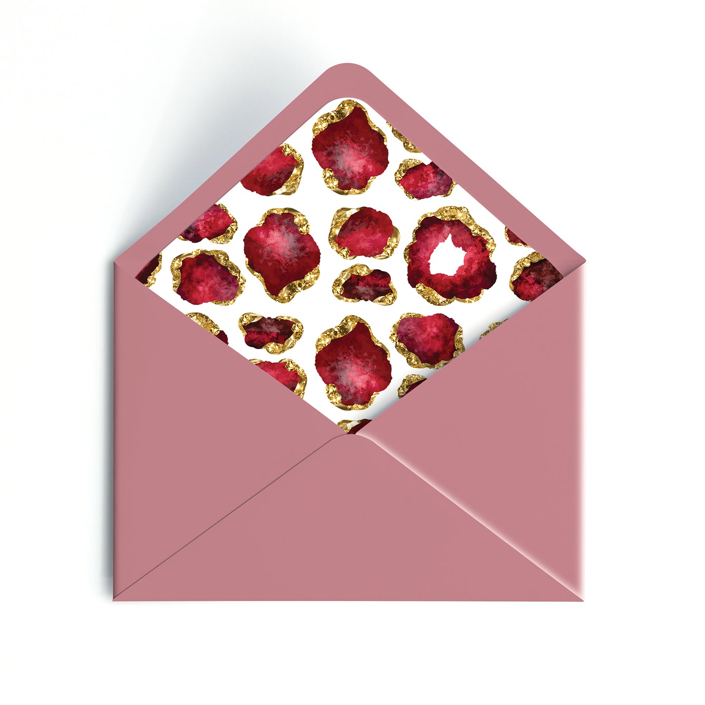 Personalized Gemstone Notecards – Custom Stationery Set, Ruby Geode