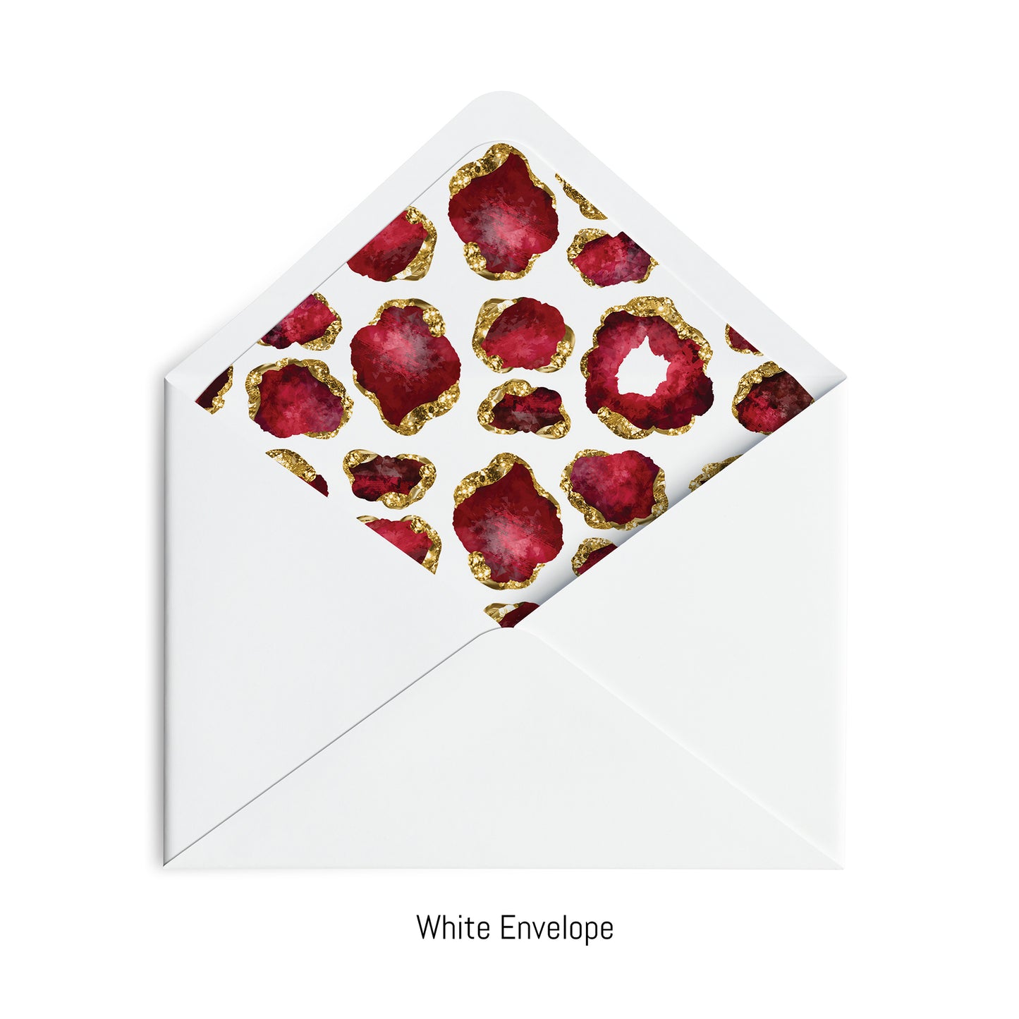 Personalized Gemstone Notecards – Custom Stationery Set, Ruby Geode