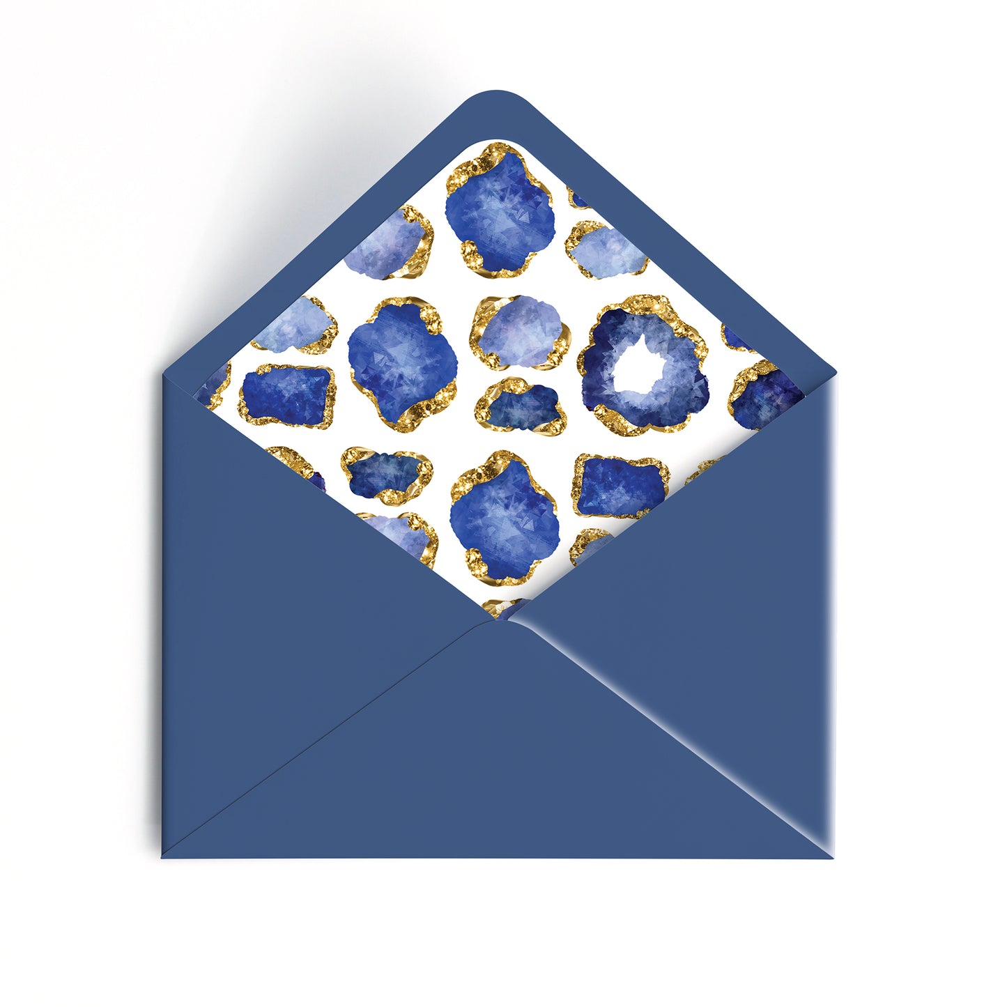 Personalized Gemstone Notecards – Custom Stationery Set, Sapphire Geode