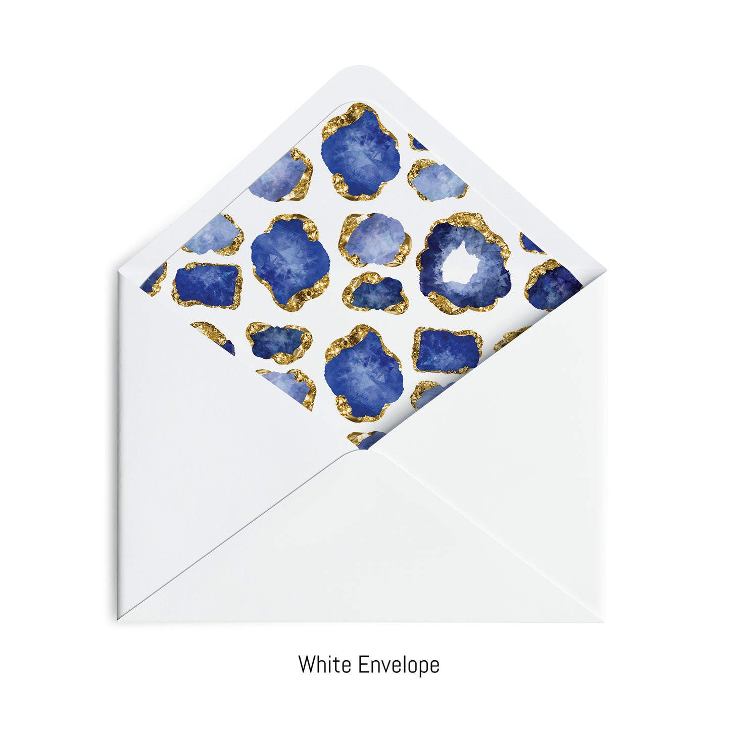 Personalized Gemstone Notecards – Custom Stationery Set, Sapphire Geode