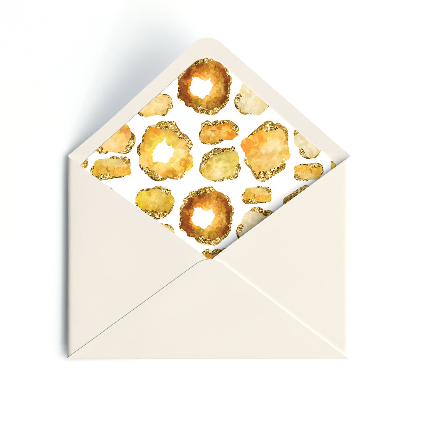 Personalized Gemstone Notecards – Custom Stationery Set, Topaz Geode