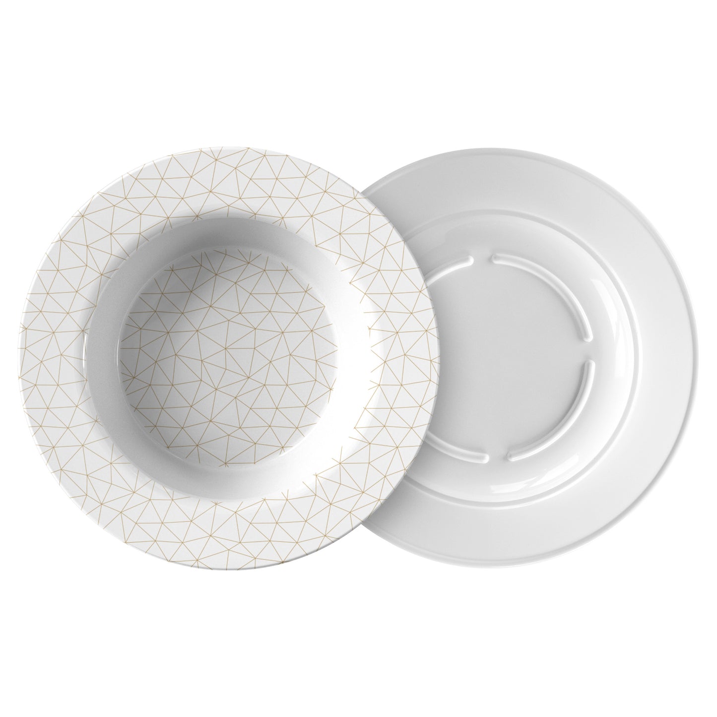 Minimalist Gold Geometric Bowl, Set of 4, Luxury Plastic