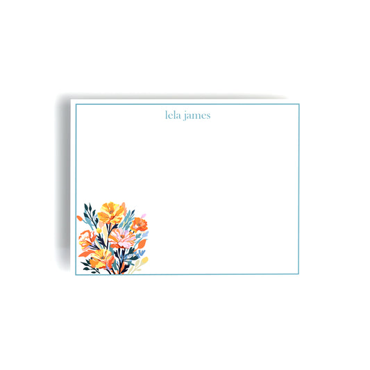 Personalized Birth Month Flower Boxed Notecards, October - Marigold