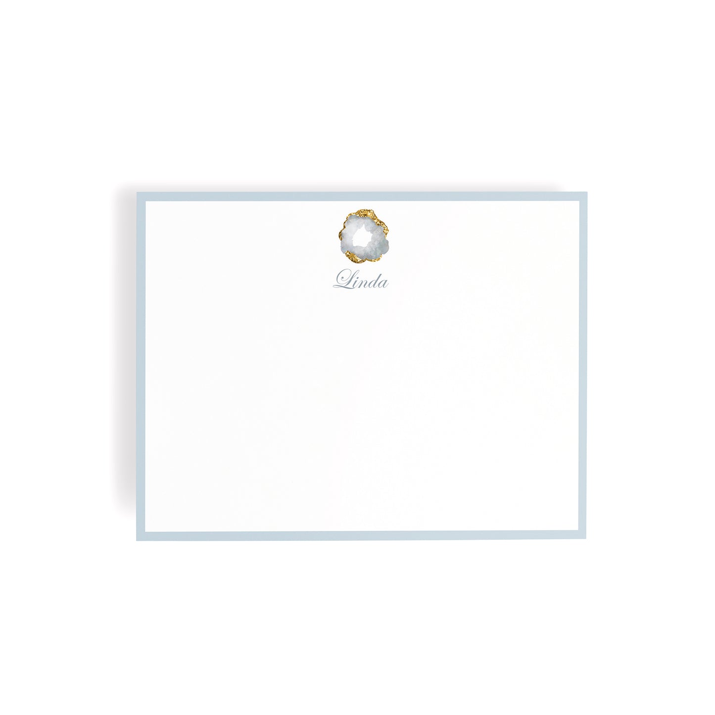 Personalized Gemstone Notecards – Custom Stationery Set, Crystal Geode