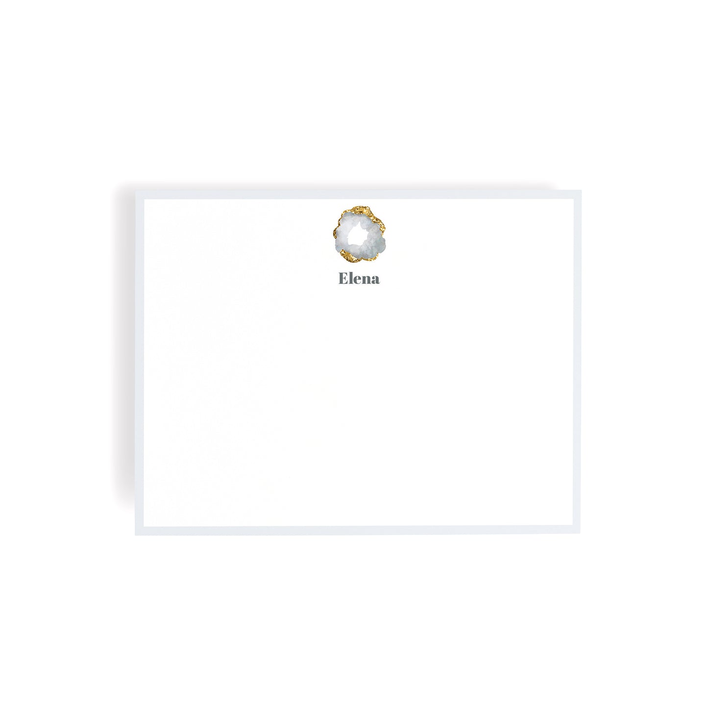 Personalized Gemstone Notecards – Custom Stationery Set, Crystal Geode