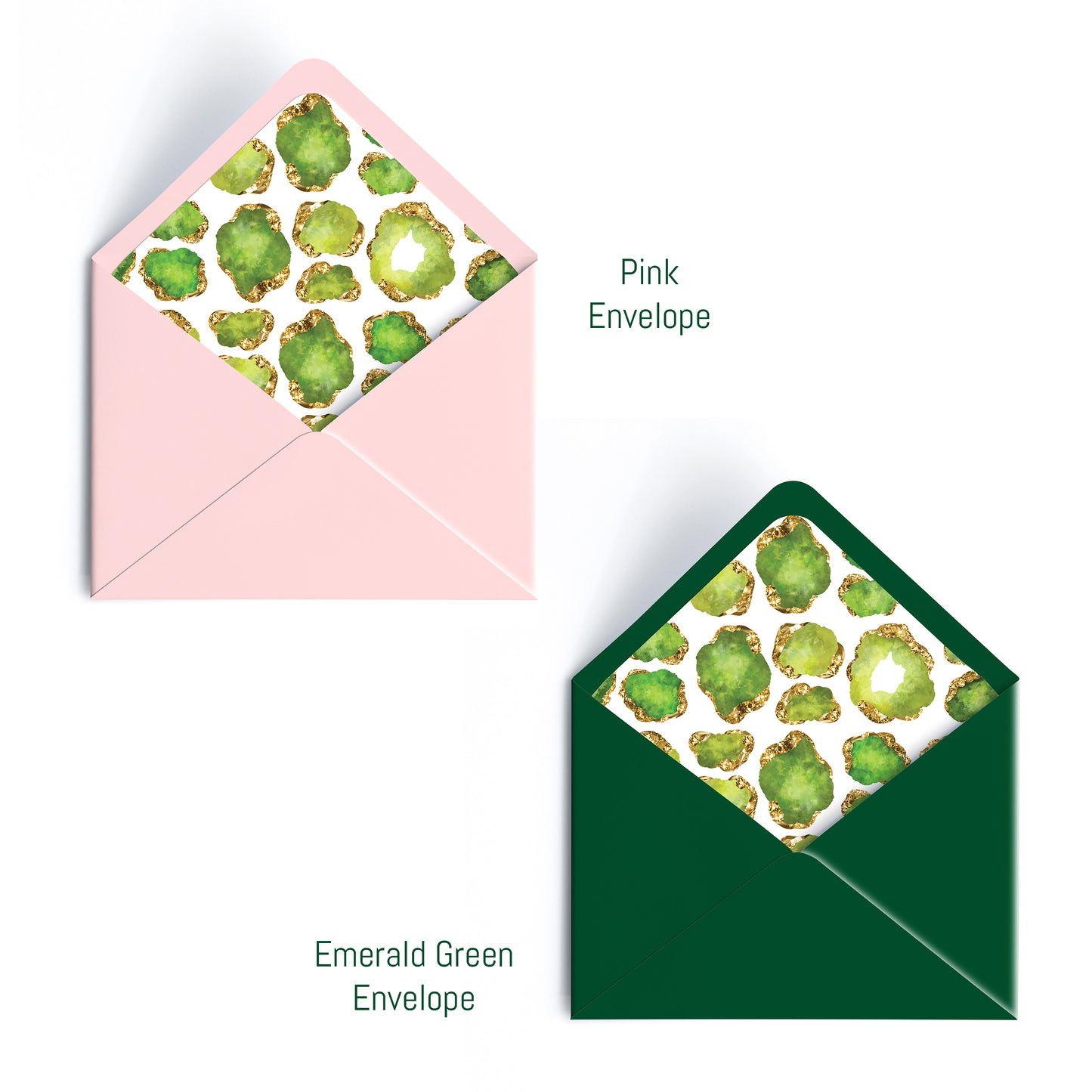 Personalized Gemstone Notecards – Custom Stationery Set, Peridot Geode