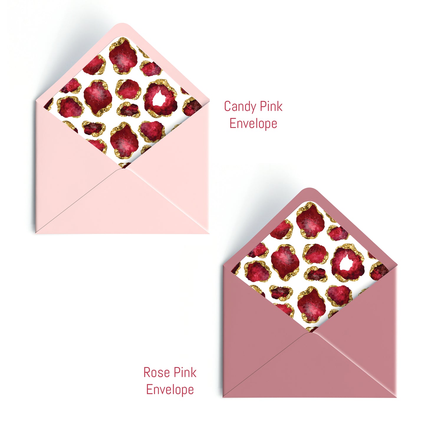 Personalized Gemstone Notecards – Custom Stationery Set, Ruby Geode