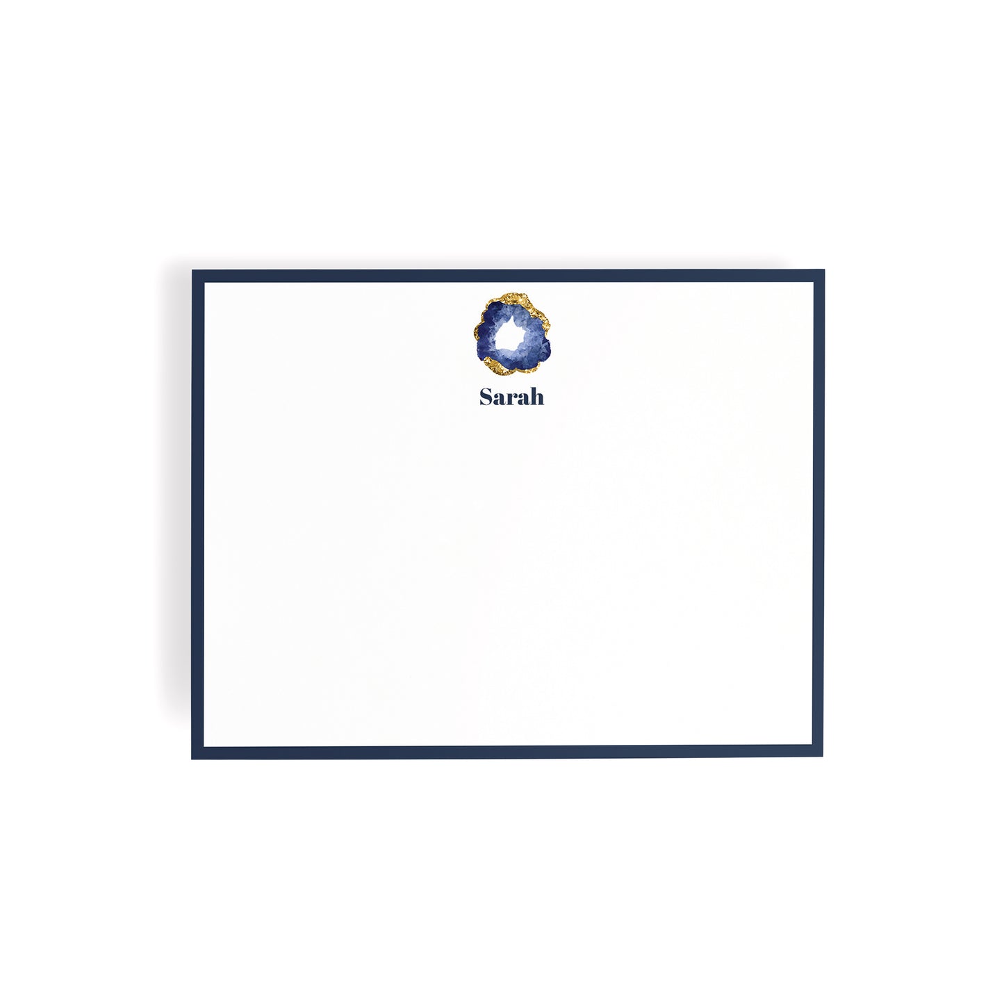 Personalized Gemstone Notecards – Custom Stationery Set, Sapphire Geode