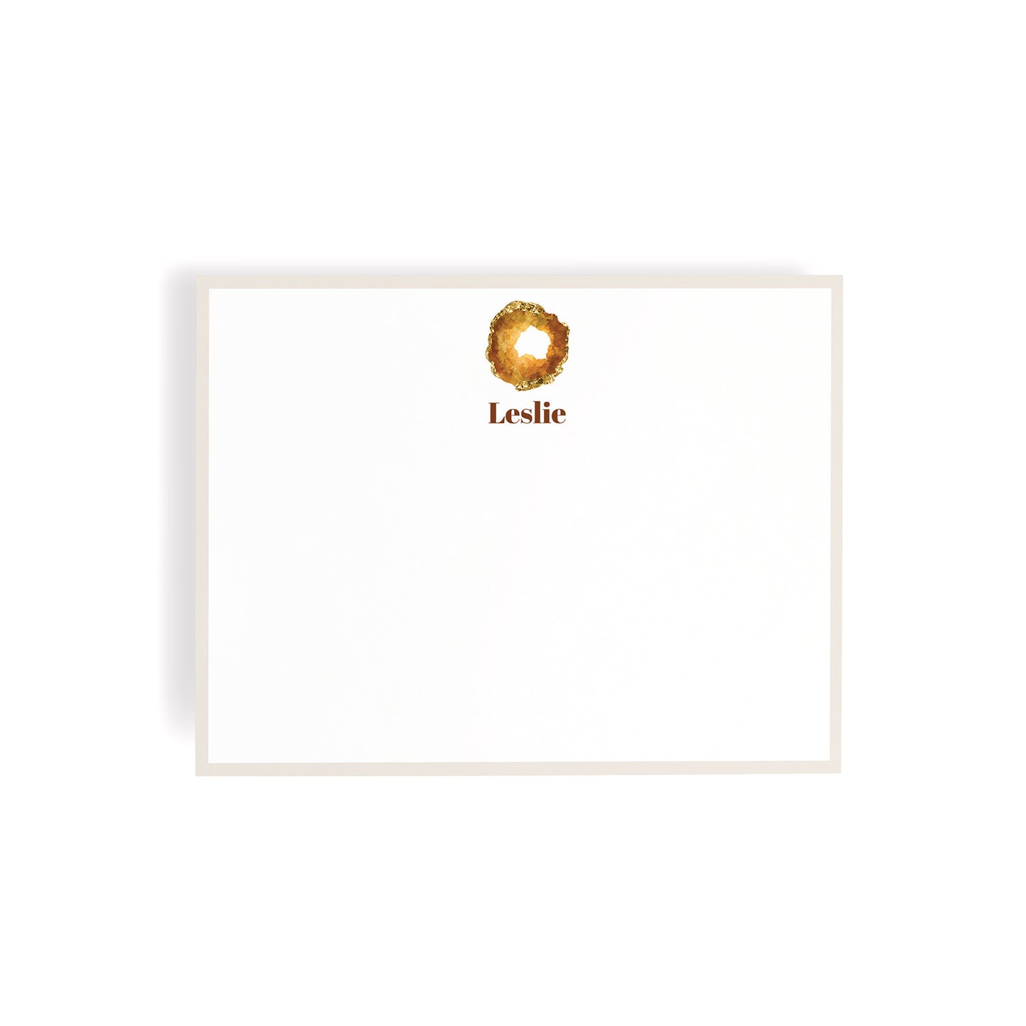 Personalized Gemstone Notecards – Custom Stationery Set, Topaz Geode