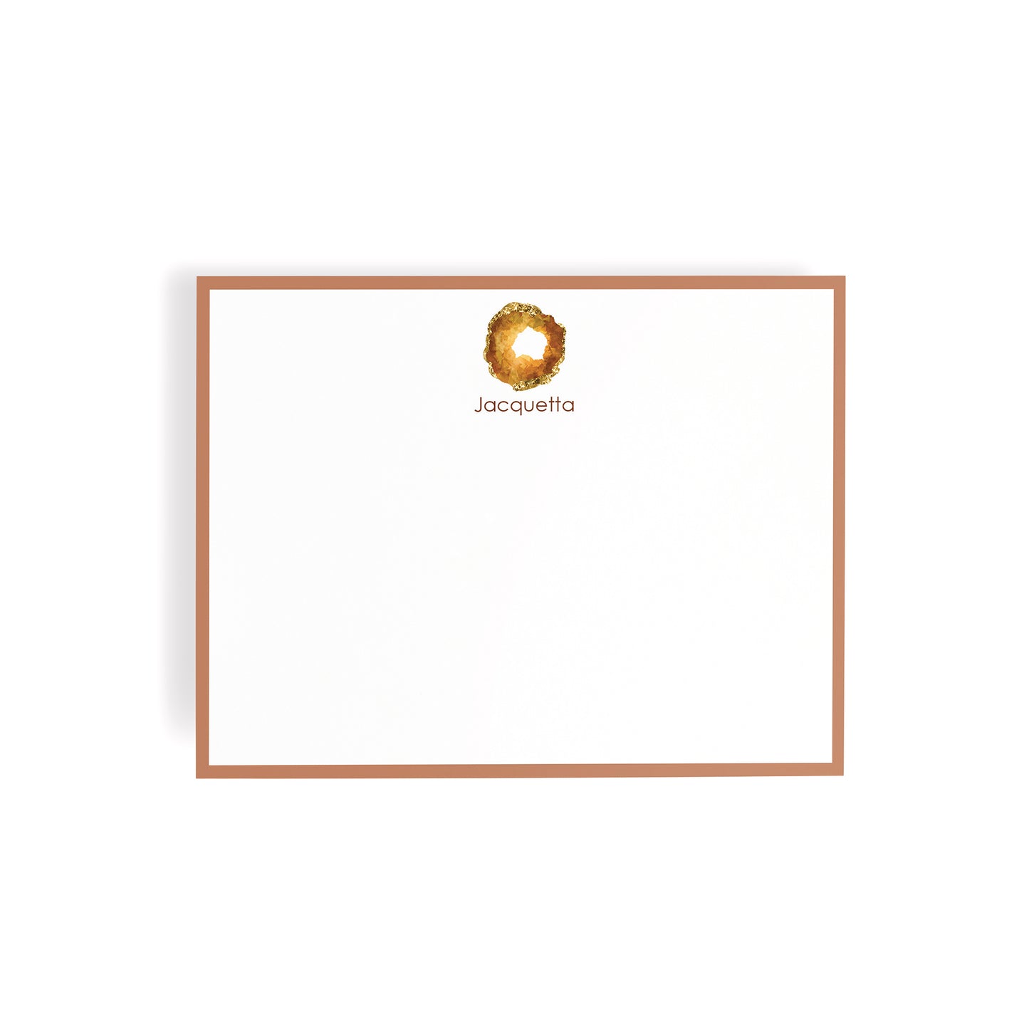 Personalized Gemstone Notecards – Custom Stationery Set, Topaz Geode