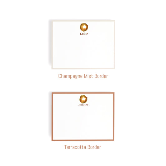 Personalized Gemstone Notecards – Custom Stationery Set, Topaz Geode