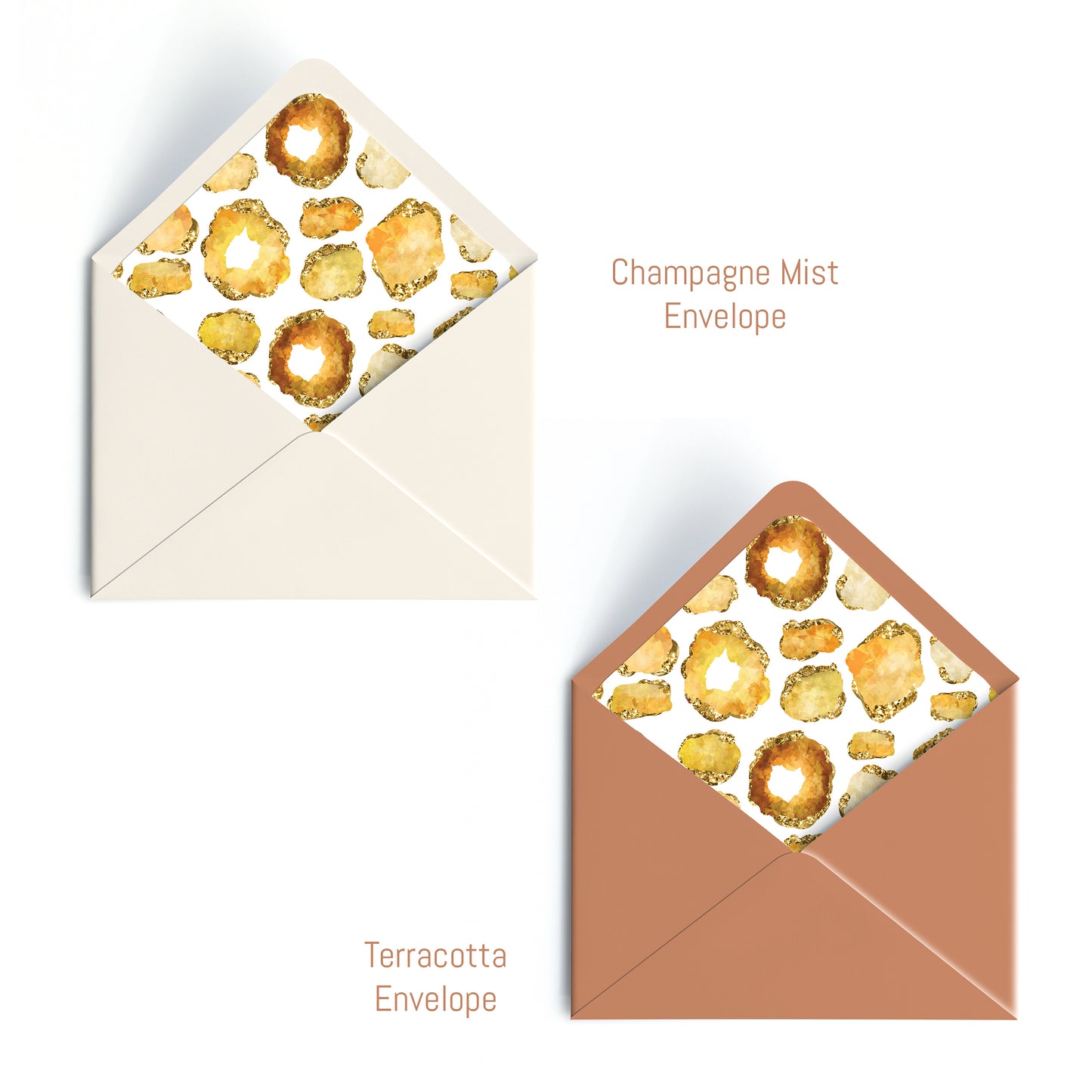 Personalized Gemstone Notecards – Custom Stationery Set, Topaz Geode