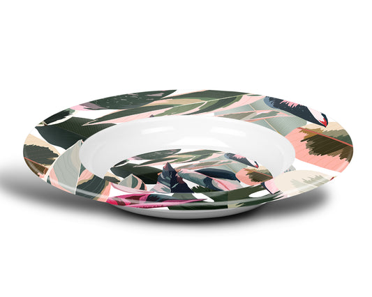 Pink Princess Philodendron Leaves Bowl, Luxury Plastic, Choose Single or Set