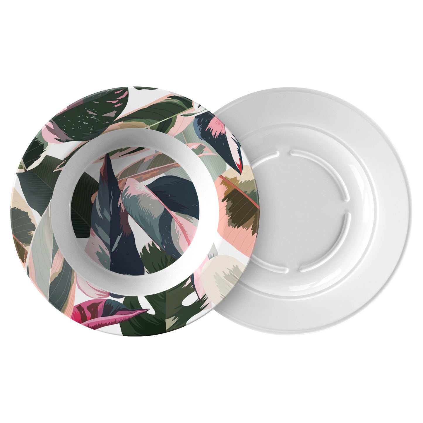 Pink Princess Philodendron Leaves Bowl, Luxury Plastic, Choose Single or Set