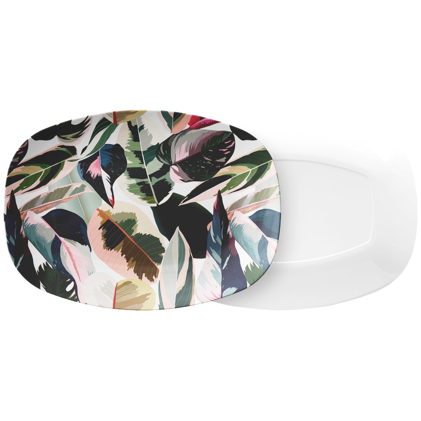 Botanical Leaves Serving Platter, Luxury Plastic