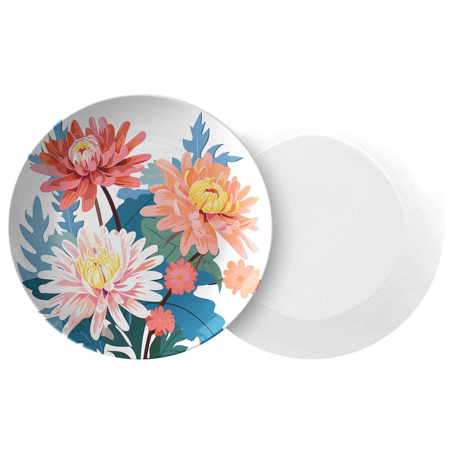 September Birth Month Flower Plate, Aster Floral Print, Luxury Plastic