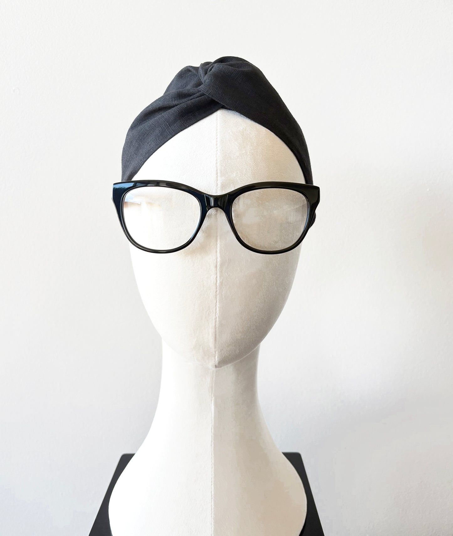 Wide Black Headband Turban Top Knot Style Hairband