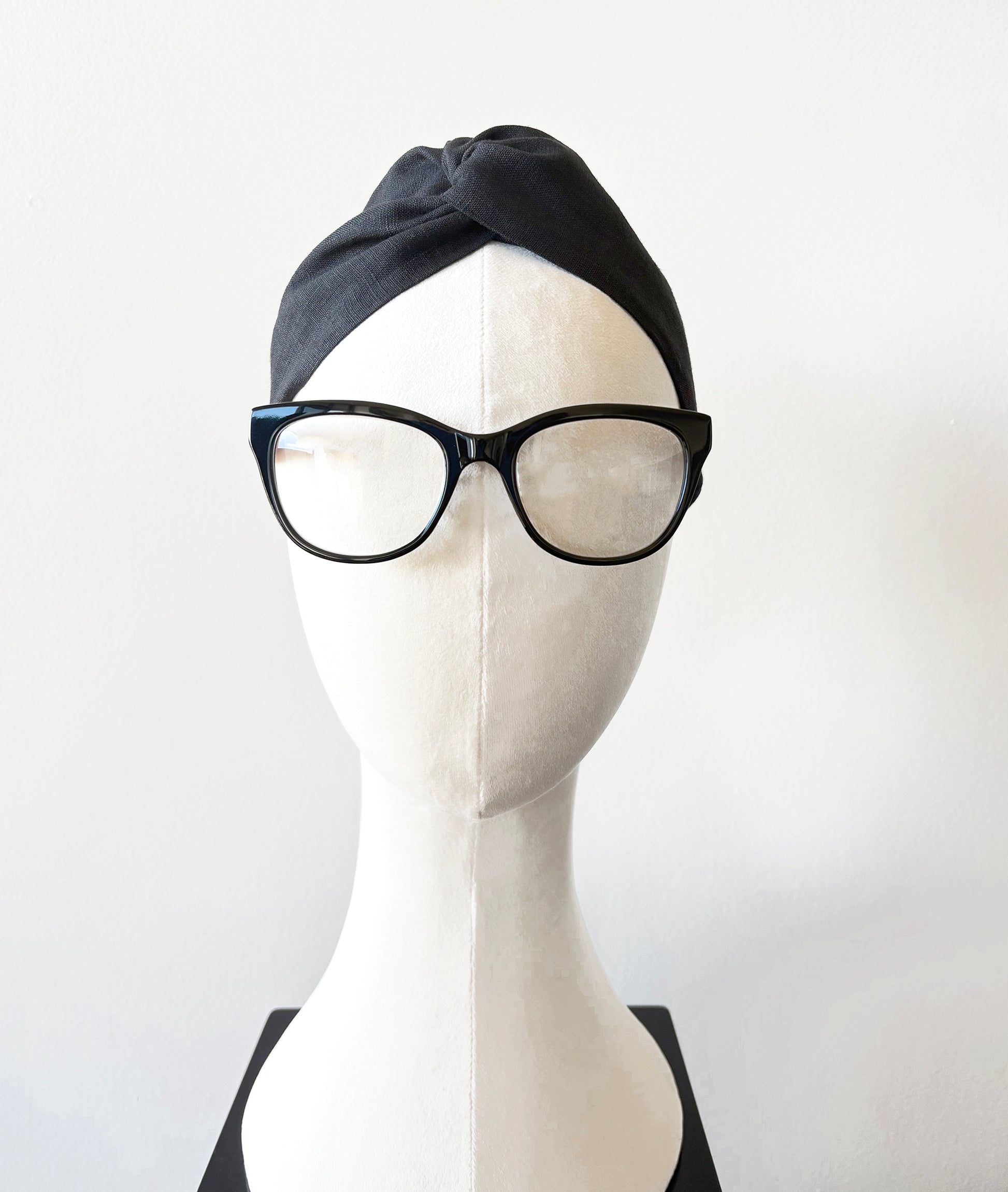 Wide Black Headband Turban Top Knot Style Hairband