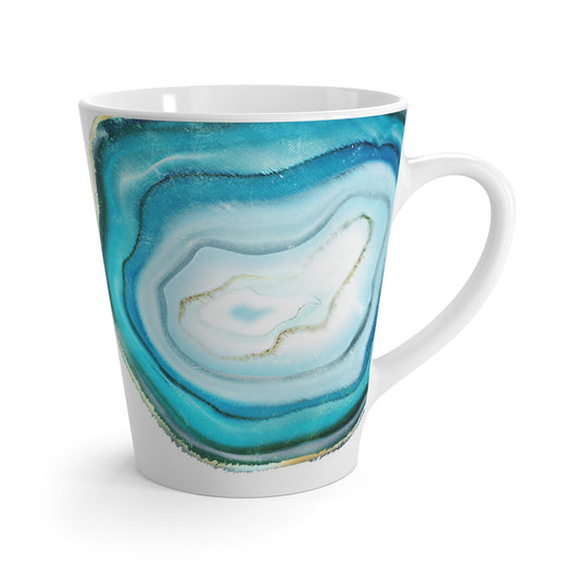 Aqua Teal Agate Modern Ceramic Mug - 12oz Latte Mug
