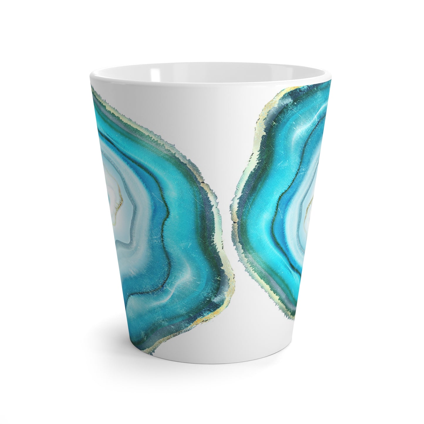 Aqua Teal Agate Modern Ceramic Mug - 12oz Latte Mug