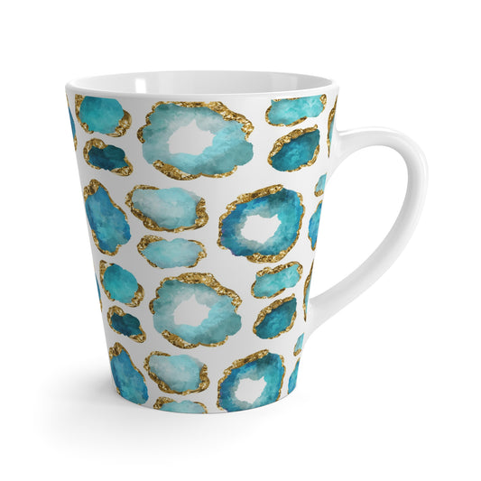 Aquamarine Gemstone Print Ceramic Mug - 12oz Latte Mug