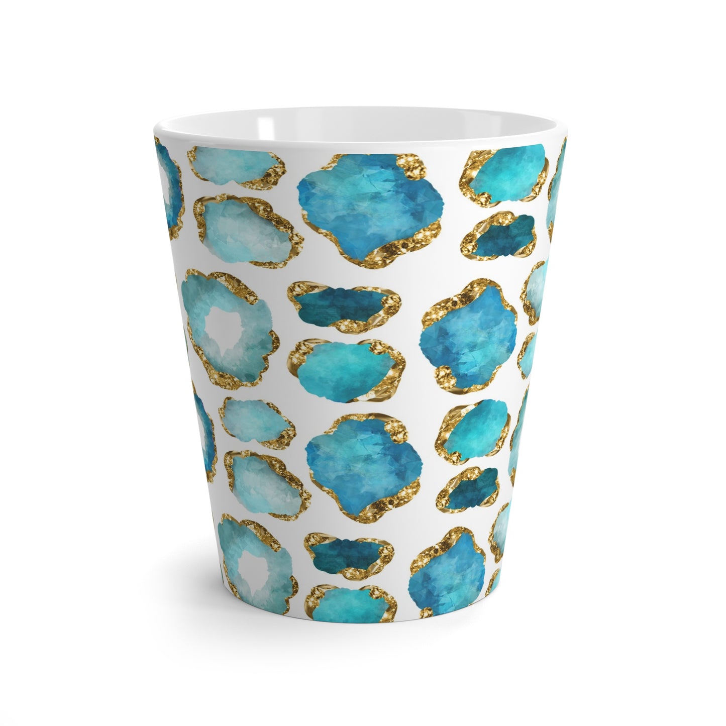 Aquamarine Gemstone Print Ceramic Mug - 12oz Latte Mug