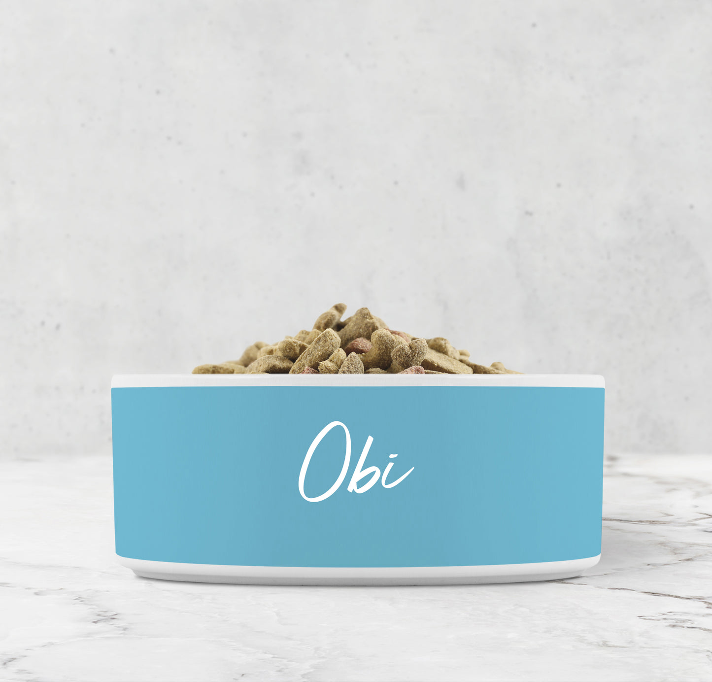 Personalized Ceramic Pet Bowl, Aqua Blue