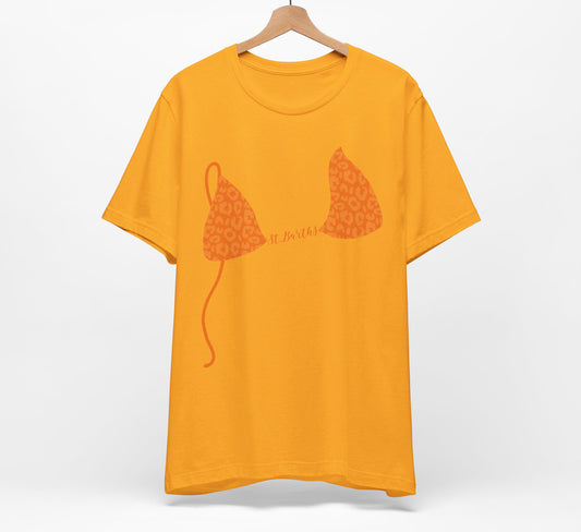 orange leopard bikini top tshirt, orange