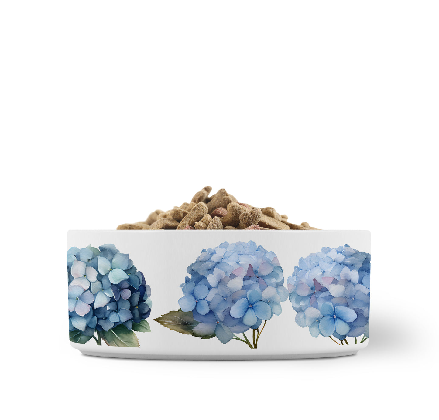 Blue Hydrangeas Ceramic Pet Bowl
