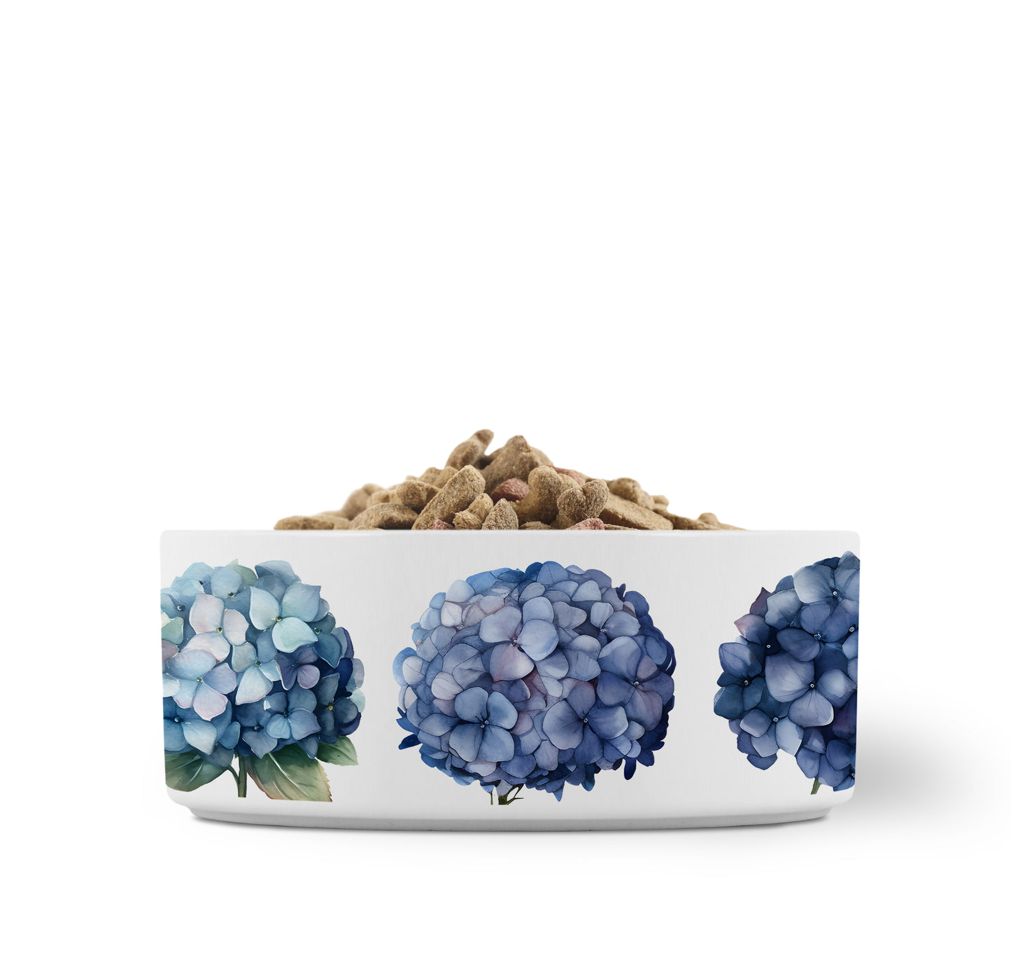Blue Hydrangeas Ceramic Pet Bowl