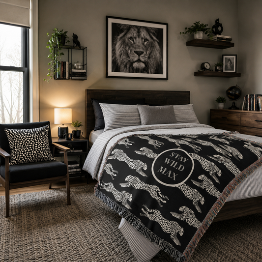 Cheetah Spots Faux Suede Square Pillow, 20" x 20", Black