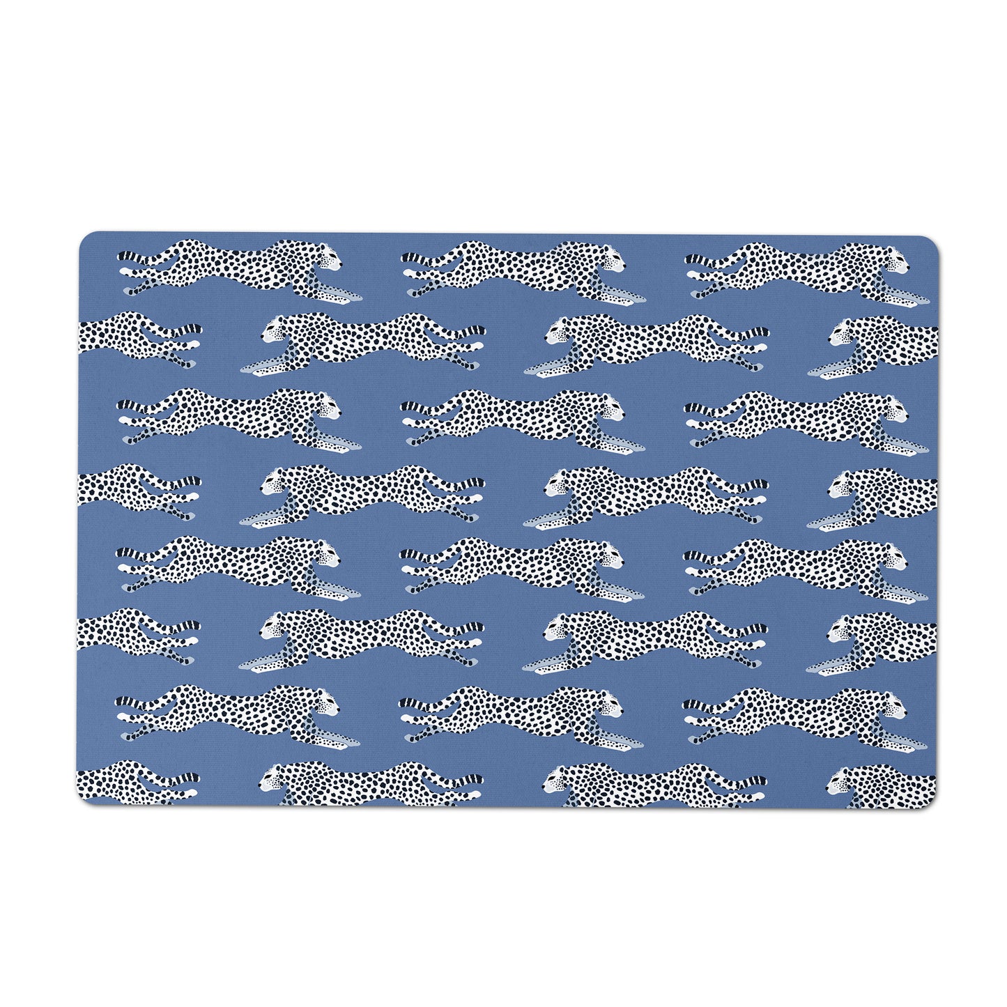 Cheetah Print Pet Placemat, Blue