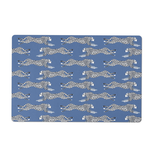 Cheetah Print Pet Placemat, Blue