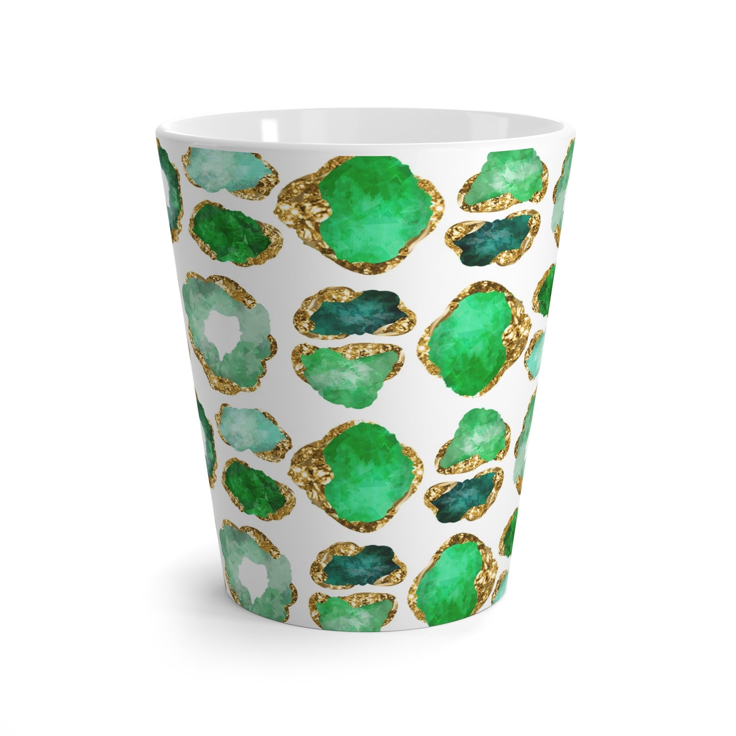 Emerald Green Gemstone Print Ceramic Mug - 12oz Latte Mug