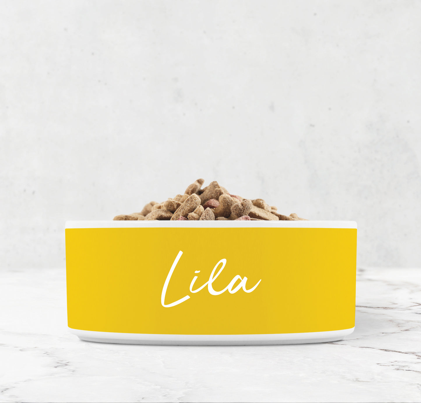 Personalized Ceramic Pet Bowl, Golden Yellow